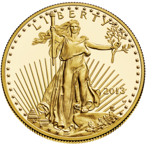 Gold american eagle coin