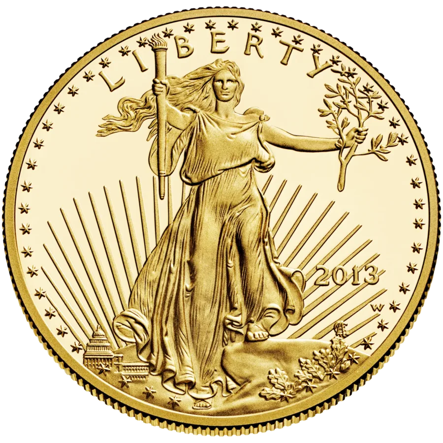 Gold american eagle coin