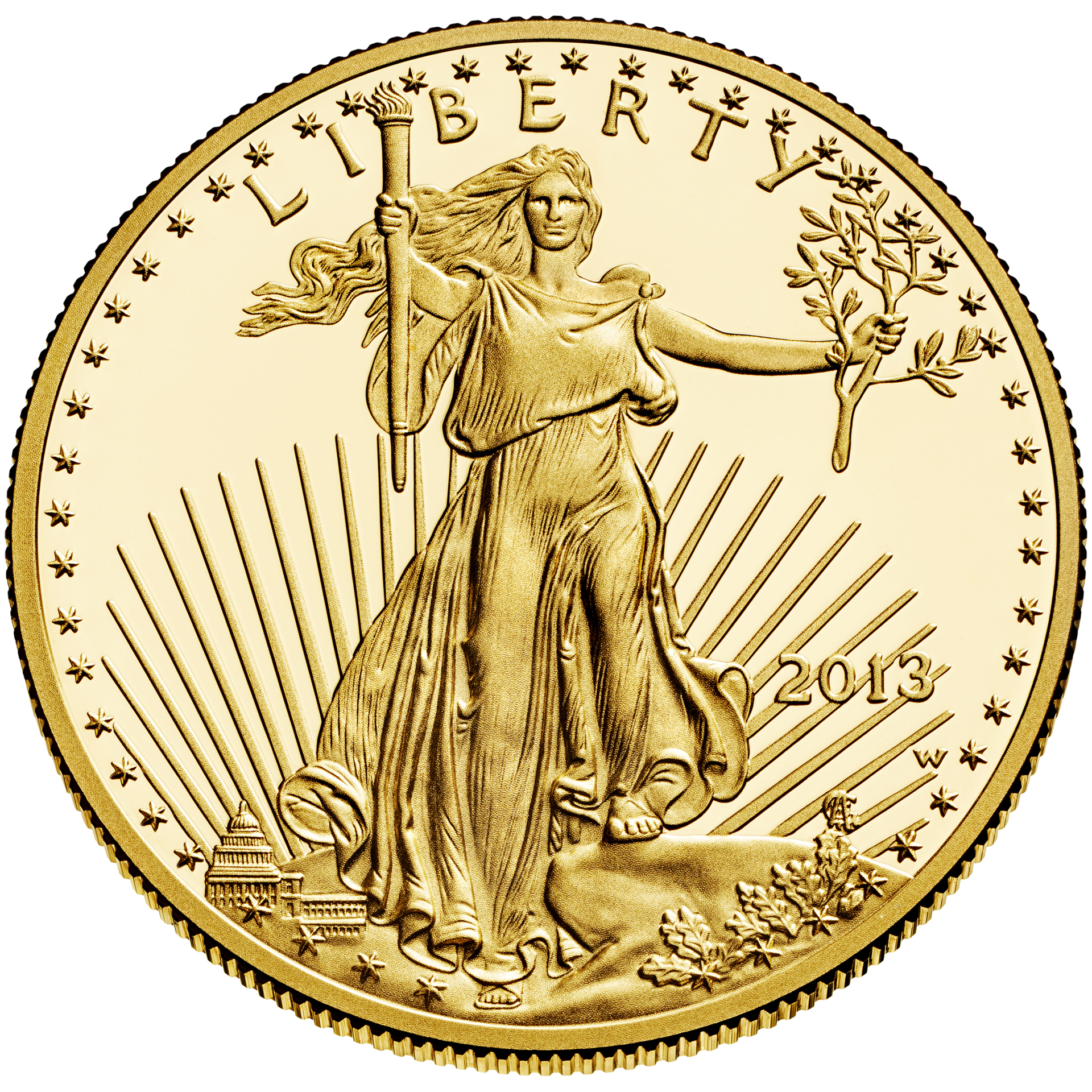 Gold american eagle coin
