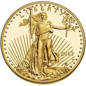 Gold american eagle coin